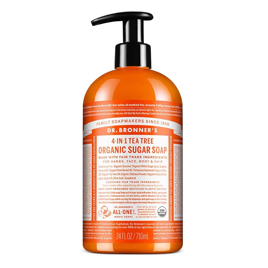 Amazon.com : Dr. Bronner's - Organic Sugar Soap (Tea Tree